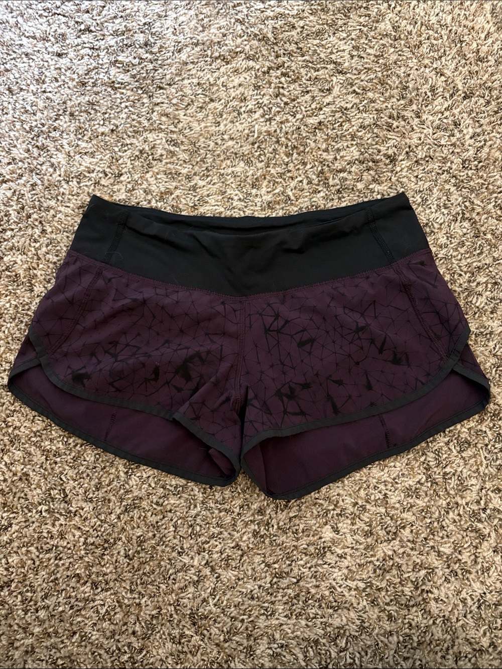 lululemon athletica Plum Athletic Shorts with Black Waistband